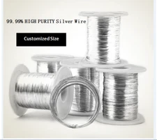 1M 99.99% Pure Sliver Round Wire Dead Soft Fine Silver Craft Wire 18ga-32ga