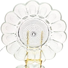 Hobnail Platter Deviled Egg Indiana Clear Glass 11"
