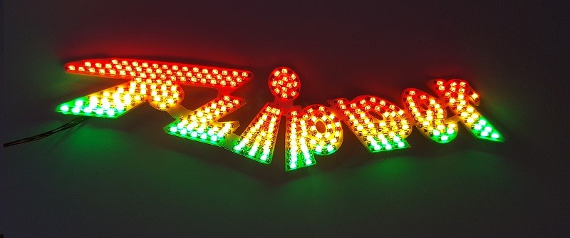 Enseigne lumineuse Flipper Faller 140439 à LED multicolores Kirmes H0