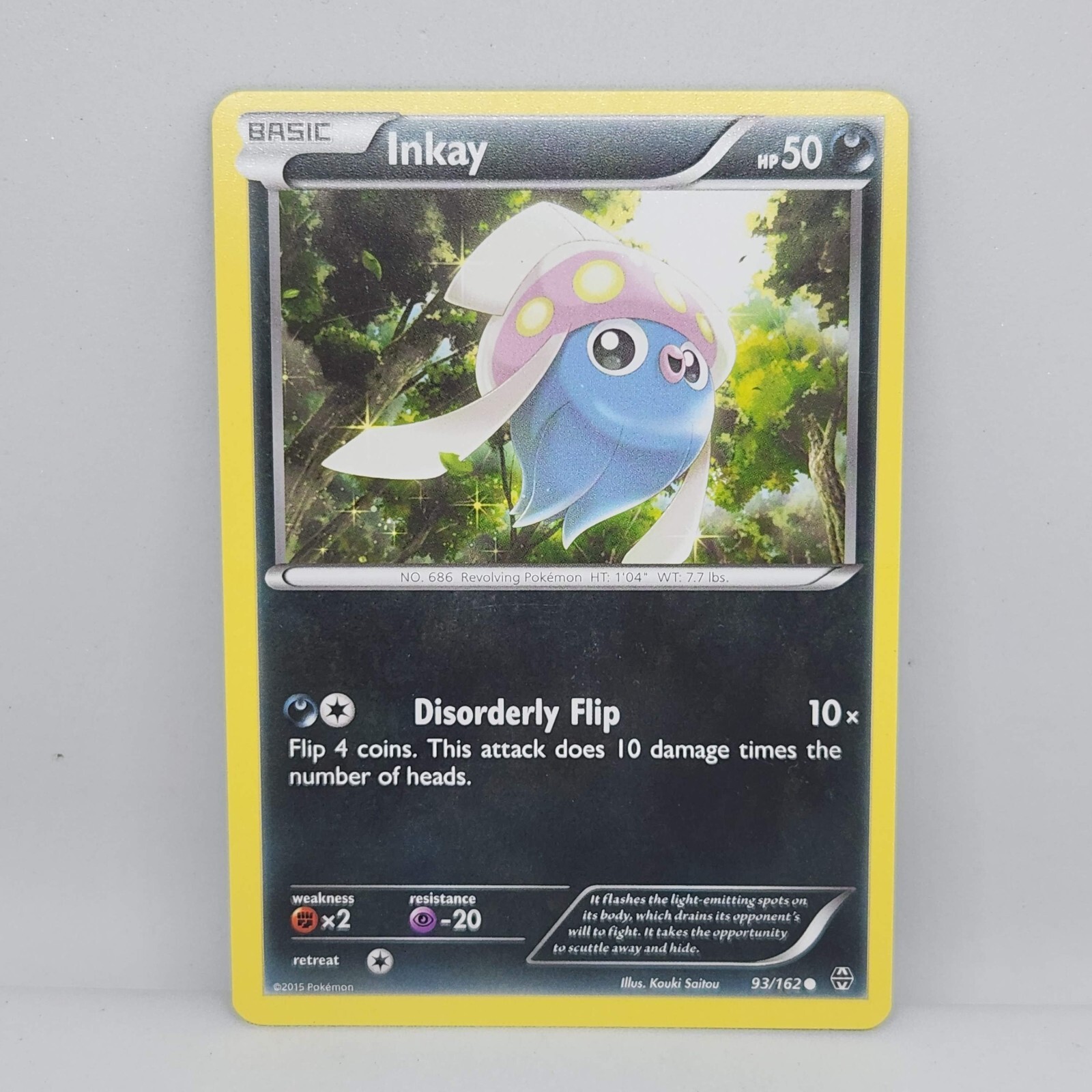Pokemon Inkay 93/162 BREAKthrough Common Basic Darkness TCG Card