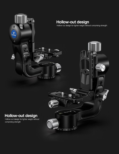 Leofoto PG-2 Folding Gimbal Head Tripod Head for Camera & Lens | Arca Compatible - Picture 10 of 11