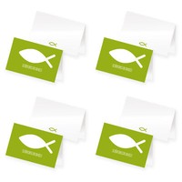 Itenga 96X Tischkarte Fisch GrüN Platzkarte Kommunion Taufe Konfirmation Neu