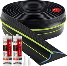 Universal Garage Door Threshold Seal Strip 20FT Kit, Bottom Waterproof Rubber We