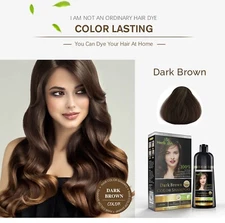500ML PERMANENT HAIR DYE INSTANT FAST HAIR DYE NATURAL COLOR SHAMPOO- DARK BROWN