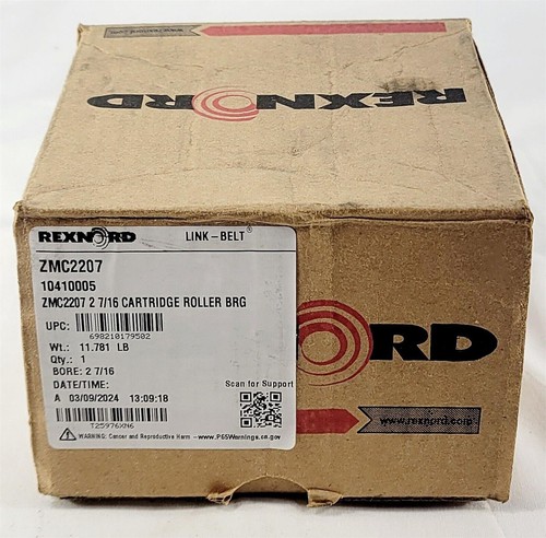 NEW Rexnord ZMC2207 Cartridge Roller Bearing 2 7/16" Bore 5 in OD, 2-5/8" Width - Picture 5 of 6