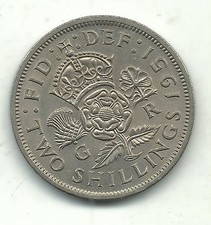 HIGH GRADE AU/UNC 1951 GREAT BRITAIN 1 ONE FLORIN COIN-FEB950