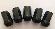 5 X M12X1.25 17mm BLACK TAPERED CLOSED END ALLOY WHEELS NUTS FITS NISSAN