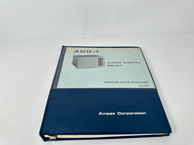 Ampex ADD-1 Audio Digital Delay Service Data Package Manual