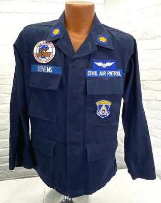 Vintage Civil Air Patrol Officers Patched Named Utility Shirt