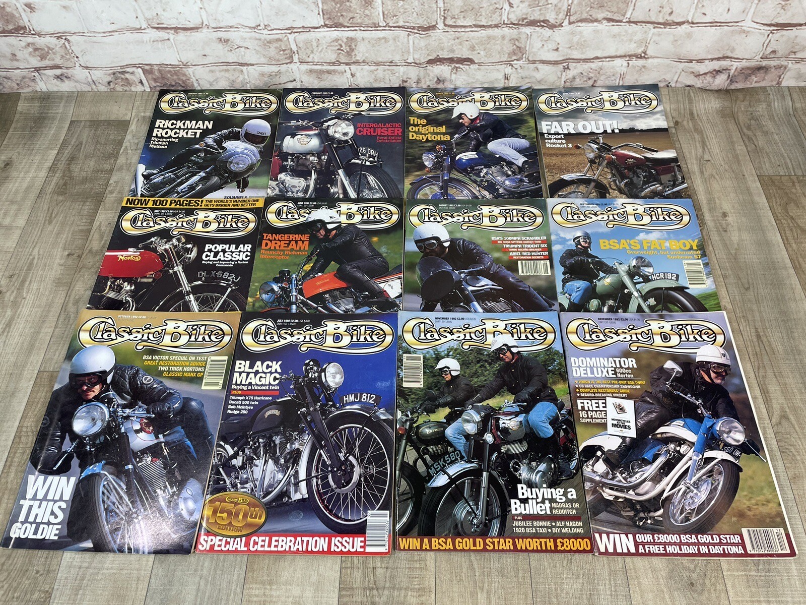 1992 CLASSIC BIKE MAGAZINE 12 Issues Complete Year Vintage Bundle Motorcycle Mag