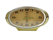 Vintage Five Rams Oval Alarm Clock, Bronze Dial, Wind-Up Mechanical, China