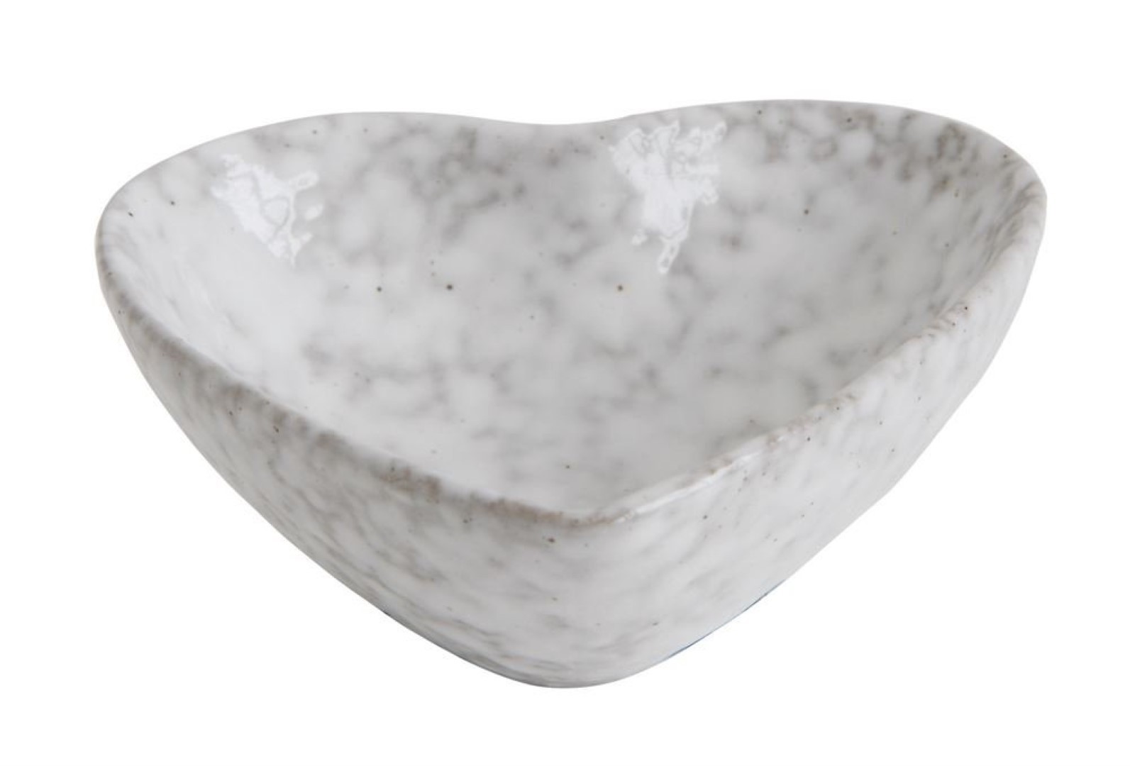 Creative Co-Op DA8408 Stoneware Heart Dish Antique White Finish 3.25"L x 3"W