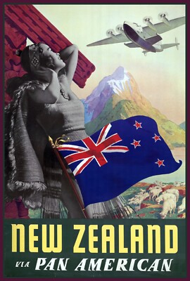 Decor Poster.Home interior design.Room art decoration.New Zealand aviation.6934