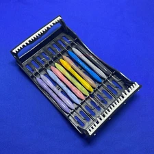 LM Arte Set of 10 Composite Filling Instruments Silicone Handle with Cassette