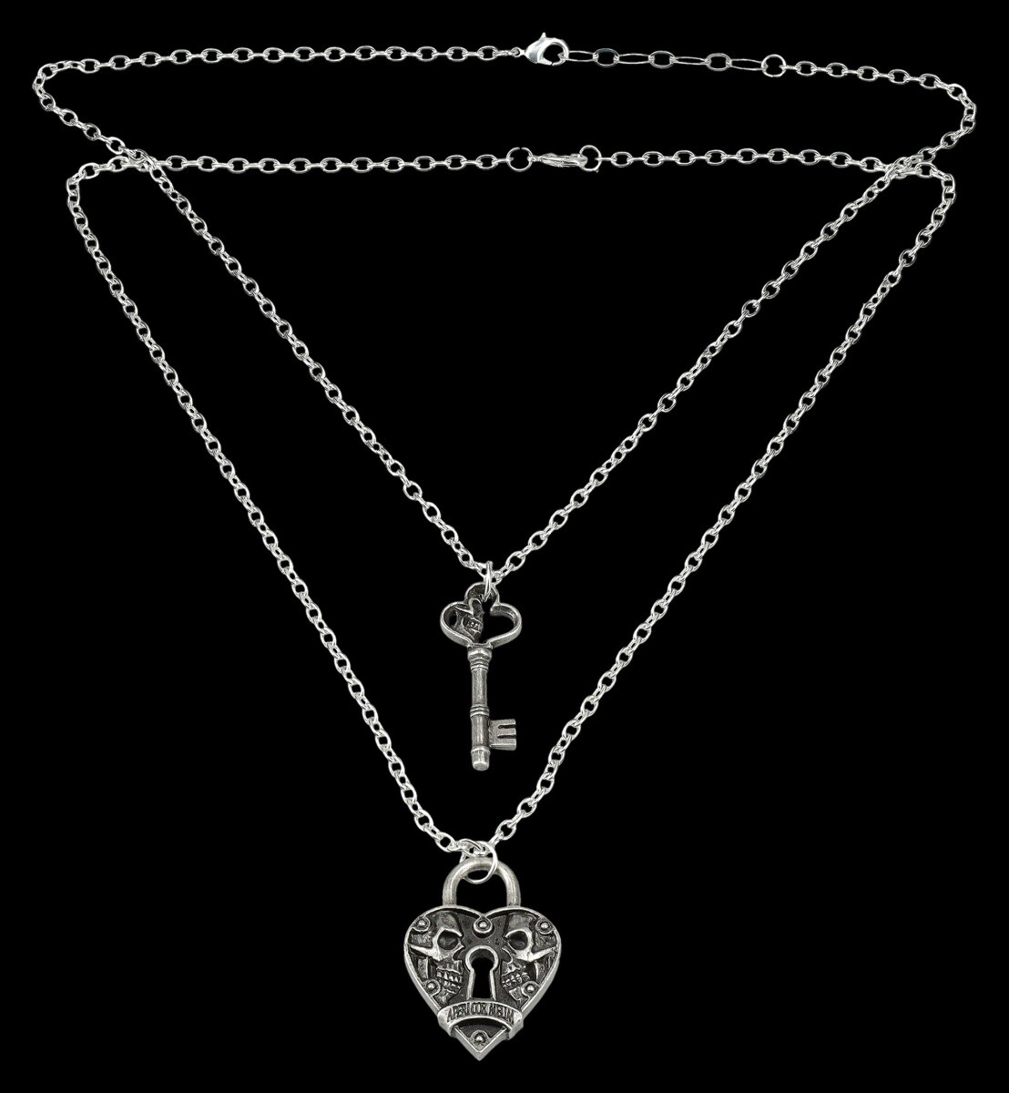 Necklace Partner - Key To Eternity - Jewellery Chain Gift Gothic Love