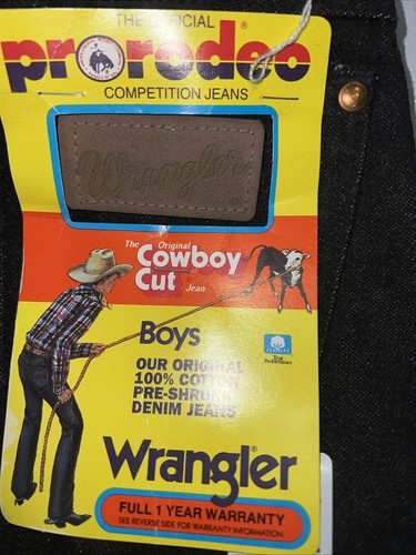 New Boys Black Wrangler Pro Rodeo Cowboy Cute Denim Jeans. 10 Regular B-36 - Picture 7 of 9