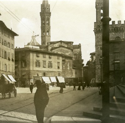 Italien Firenze Piazza S Firenze Badia Turm alt Possemiers Stereo Foto 1908