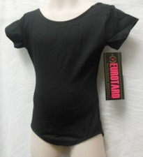 EUROTARD BLACK or WHITE Short Sleeve Fully Front Lined Tactel Leotard 44475c