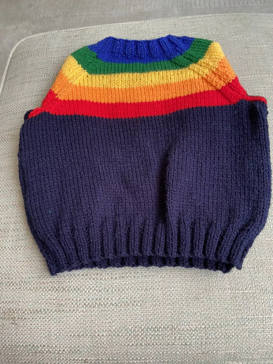 Navy top rainbow jumper