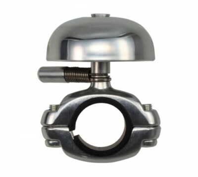 Crane Bell Co. Mini Karen Bell Fahrradklingel Polished Silver, Retro Look, Ø 45m