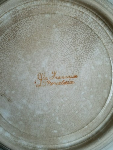 DE COLECCIÓN AZURE LA FRANCAISE PORCELANA FRANCESA CHINA CO. CUENCO VEGETAL ROSA FLORAL - Imagen 6 de 6