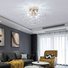 Pendant Light Led Chandelier Flush Mount Dandelion Crystal Ceiling Lamp