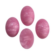 Vintage Pink Swirled Domed Cabochons Italy 18mm x 13mm 4 cab652