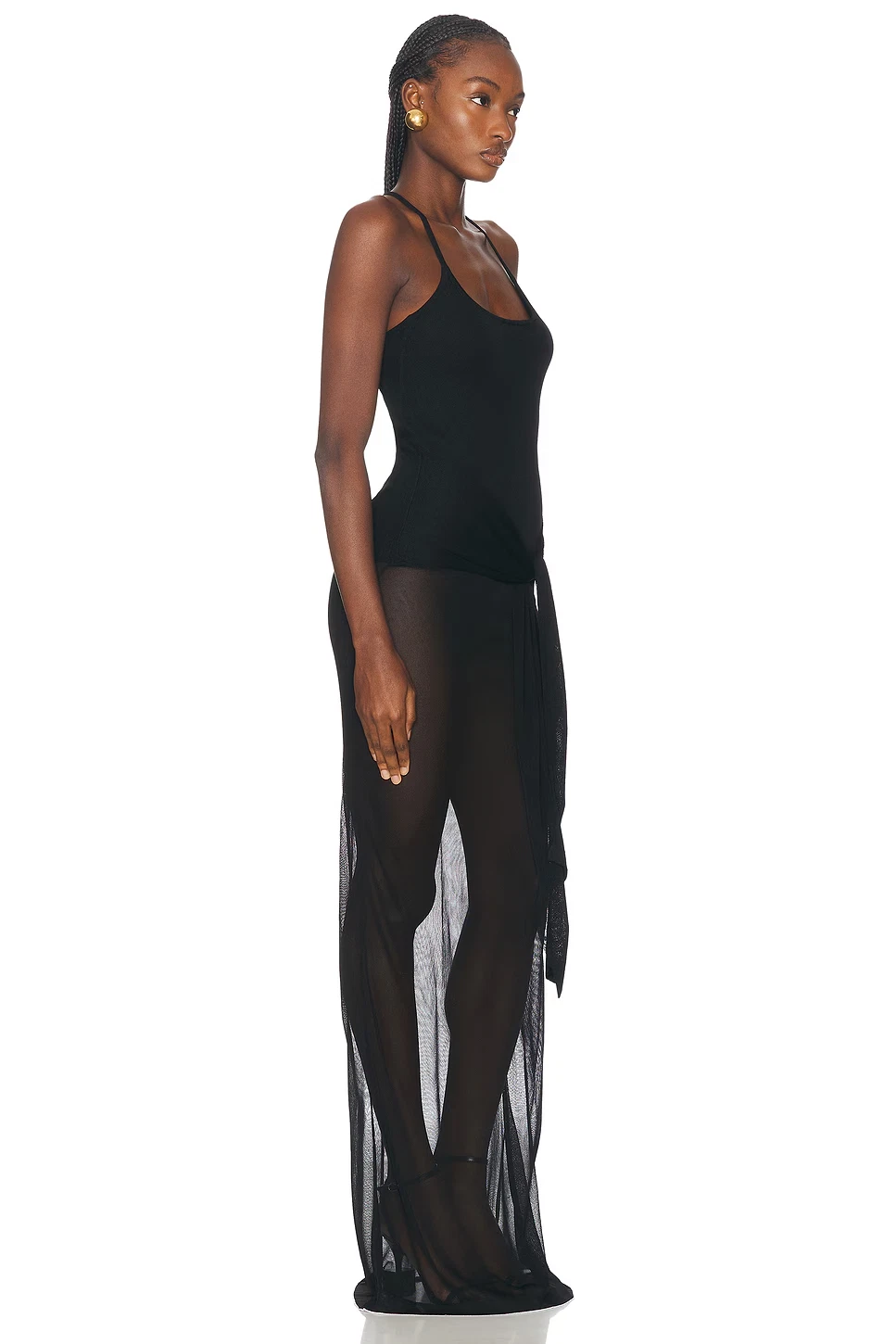 Abito JACQUEMUS La Robe Maille Nodo nero lungo 36 nuovo senza etichette $860