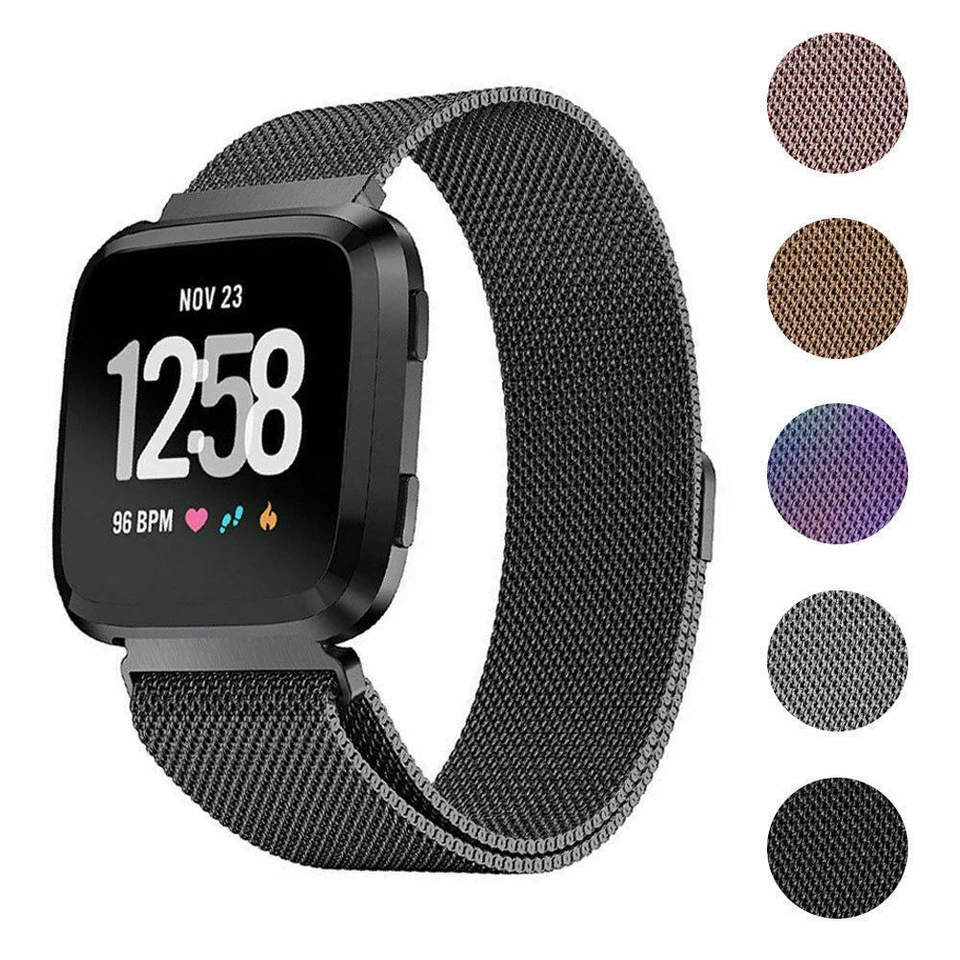 Pulsera de acero inoxidable con lazo magnético milanés para Fitbit Versa 2 Foto 3 de 4