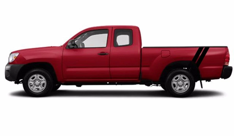 适用于丰田 TACOMA 后 4 英寸挡泥板双哈希杆乙烯基赛车条纹贴花 — 第 4/4 张图片