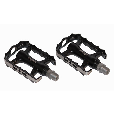 Wellgo MTB Fahrrad Pedale Alu ED CNC schwarz/silber CroMo Achse Kugellager 270g