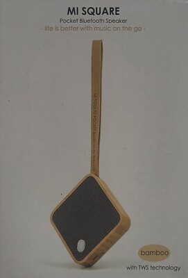 NEW MI SQUARE POCKET BLUETOOTH Speaker In BAMBOO with TWS Technology