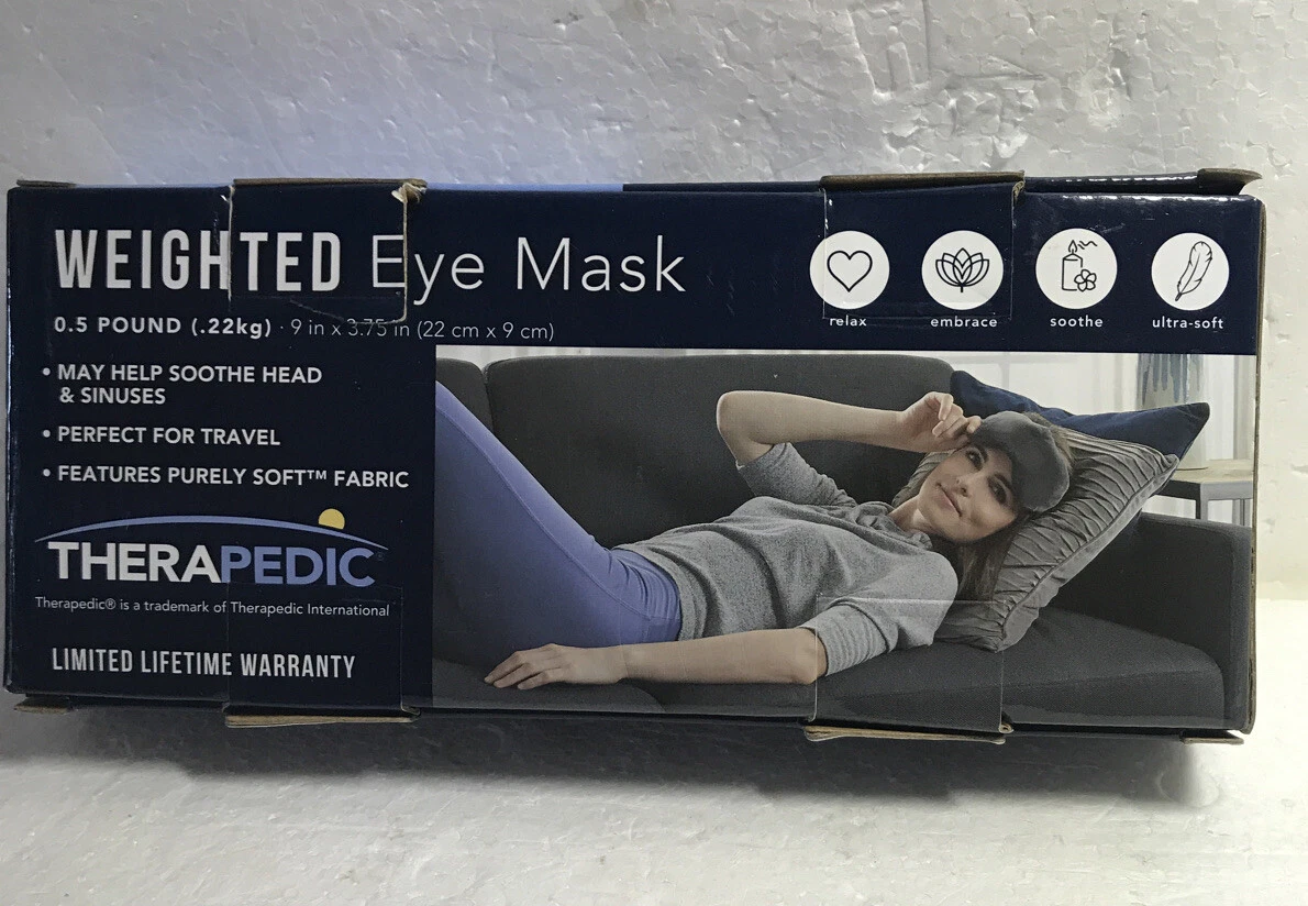 Weighted Eye Mask 0.5 Pounds in Gray By THERAPEDIC. Open Box eBay