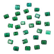 65.35 Ct./ 7 mm Emerald Cut Faceted Green Amethyst Loose Gemstones 28 Pcs Lot