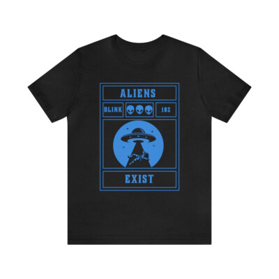Aliens Exist Blink 182 inspired T-shirt - Blue print | eBay