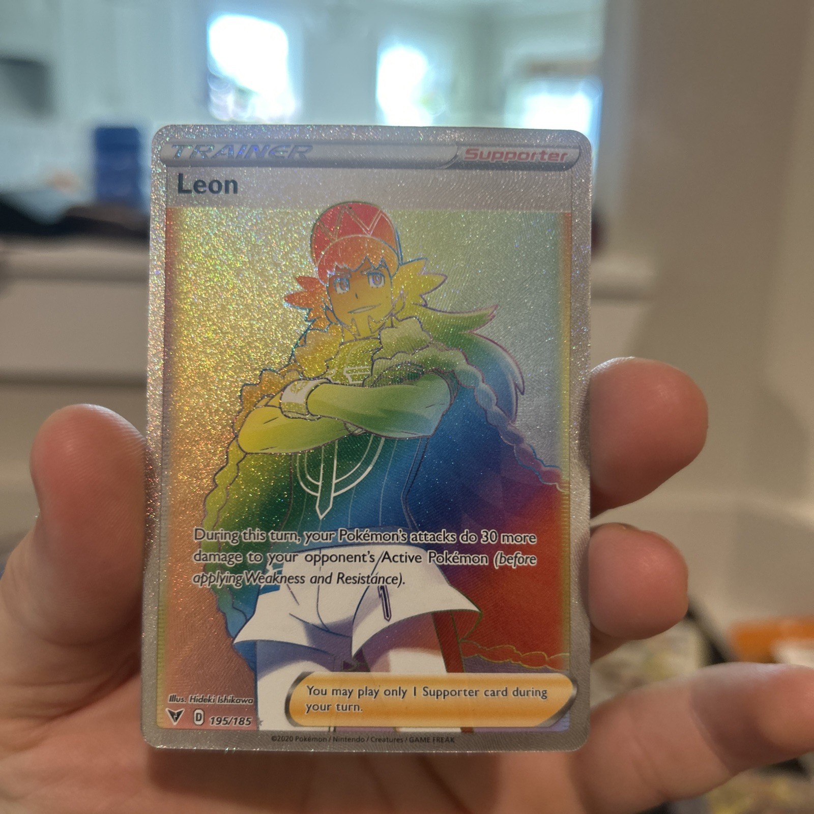 Leon - 195/185 - Pokemon Vivid Voltage Sword & Shield Secret Rare Card LP+ 🔥
