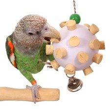 Cork Orb Parrot Toy - Ball with Corks - Choose Small or Medium Size