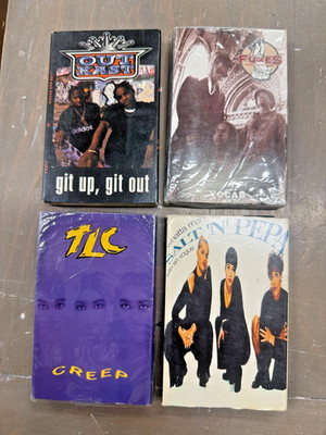 Hip Hop Cassette Tapes Singles 90s TLC  Hammer Coolio Ice T Rap MUSIC RECORDINGS