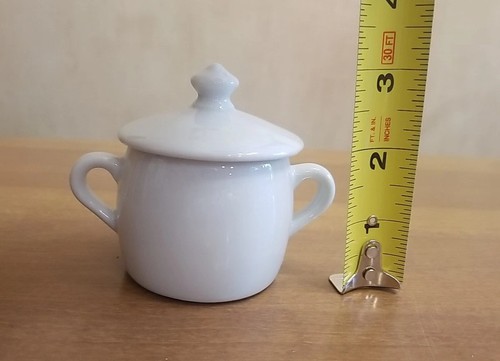 Zuccheriera Pot De Creme Pillivuyt porcellana bianca con coperchio Depuis 1818 Francia - Foto 6 di 7