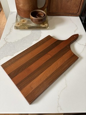 Vintage Striped Rectangular Cutting Board Wood Cheese Board