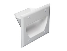 Monoprice 3-Gang Recessed Low Voltage Cable Plate, White