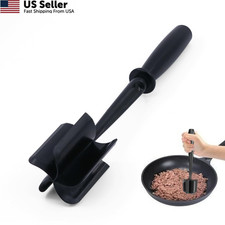 Meat Chopper, 5 Curve Blades Ground Beef Smasher, Heat Resistant Black