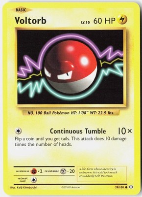 VOLTORB 39/108 COMMON EVOLUTIONS POKEMON NM