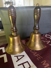 Classic Vintage Oak Handled Brass Church Bell