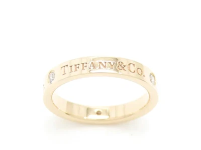 Tiffany & Co. 18K Oro Rosa Diamante 0.07ct Banda Anillo 3mm US 4.25 3.6g W/ Box - Imagen 1 de 4