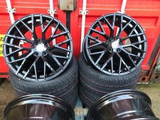 4x 20" Inch Audi Style Multi-Spoke Black Alloy Wheels and Tyres 5x112
