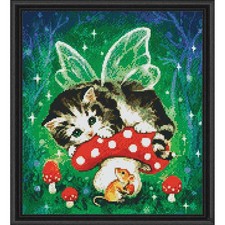 PixelHobby Kitten Fairy on Mushroom Kit  Frame Mosaic Art Kit