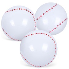 3Pack Inflatable Baseball, 12Inch Beach Balls for Party Favors Summer Swimmin...