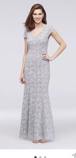 Alex Evening Dress Women Size 4 Elegant Gown Mermaid Grey Size 4 NWT
