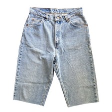 Vintage Levi  s Orange Tab 70s 80s Light Wash Long Cut Off Shorts Women  s 28/29